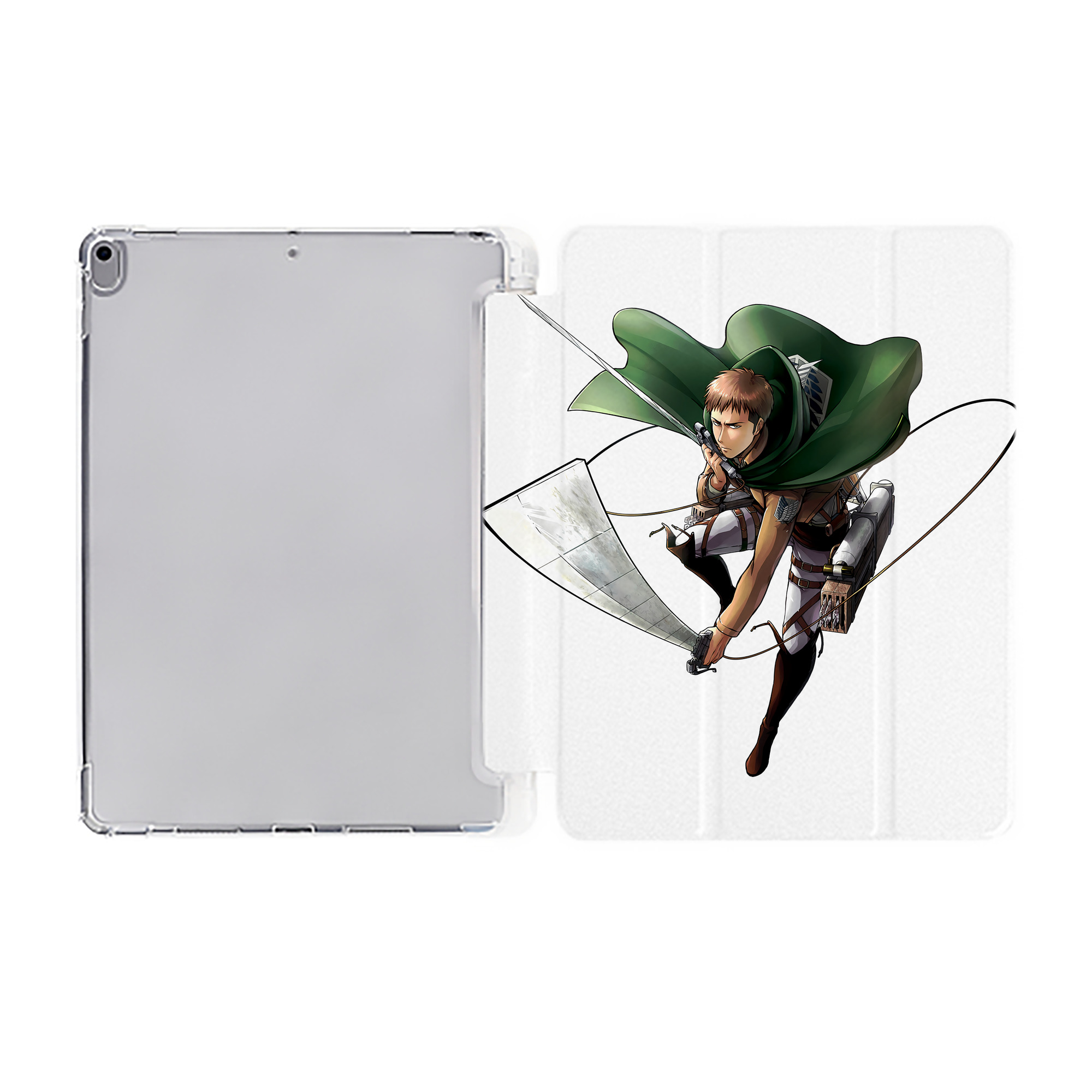 （画像用） 進撃の巨人 Attack on Titan IPad ケース ペン収納付き 三つ折りスタンド PUレザー×シリコン 対応機種9.5/10.5/10.9インチ